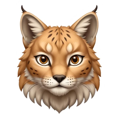 A high-resolution photo-realistic digital illustration of a majestic young lynx, chest upward  sticker