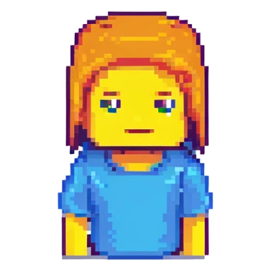 roblox character, blocky avatar, simple face, bright colors sticker