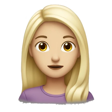 White blonde girl thinking something sticker