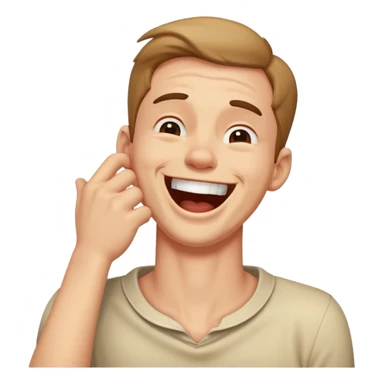 holding neck laughing but looks like choking guy sticker