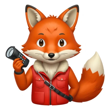 The fox who says something into the walkie-talkie sticker