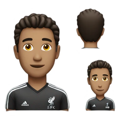 Man with tall hair black wear Liverpool shirt  sticker