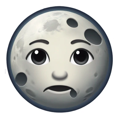 Moon astrology symbol with cute face sticker