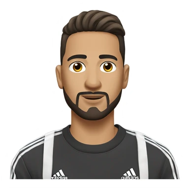 Latin man with low ponytail and a goatee in an Adidas tracksuit ￼￼ sticker