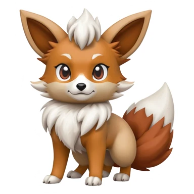 Lycanroc-Eevee-Vulpix-Fakémon-hybrid-creature (full body)  sticker