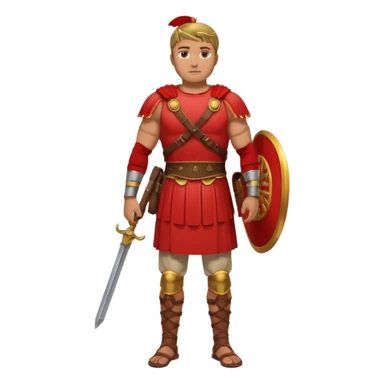 roman soldier without armor, just red clothing and fullbody view sticker
