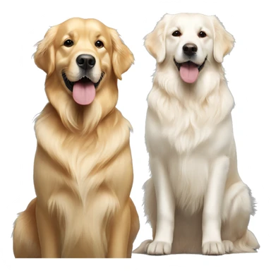 Two golden retrievers and one white golden retriever  sticker