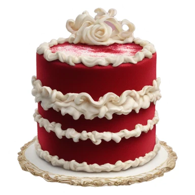 highly detailed rococo red velvet cake sticker