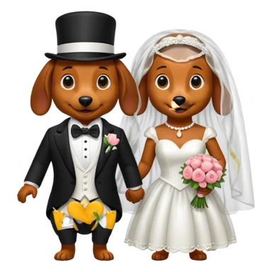 A dachshund wedding  sticker
