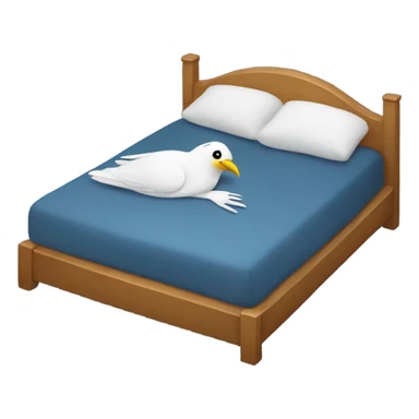 A Bird lay in  a bed sticker