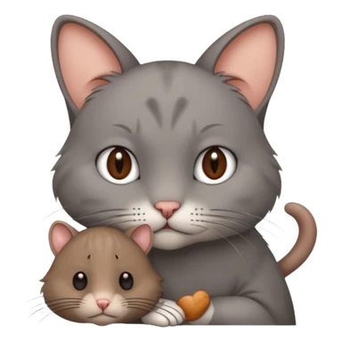 Sad cat holding rat sticker