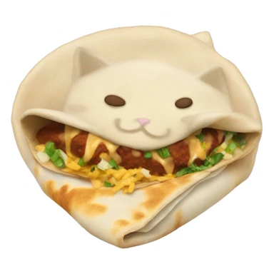 Un chat avec un burrito  sticker