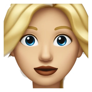 mujer de pelo rubio y ojos azules con un micrófono y los labios rojos  sticker