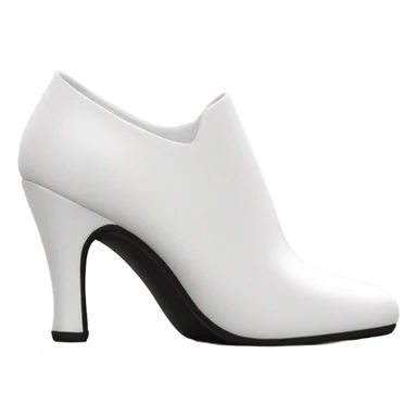 white latex mid heel shoe back view sticker