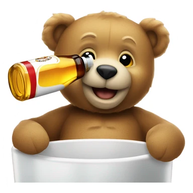 Teddy bear drinking Stella Artois beer sticker