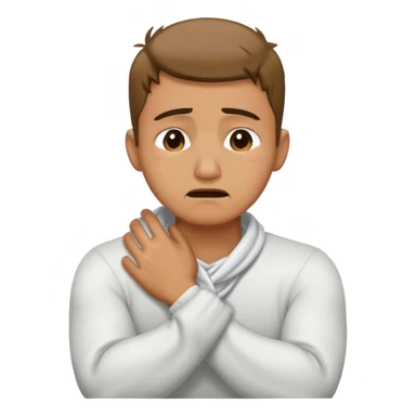 Arms crossed holding neck crying guy sticker