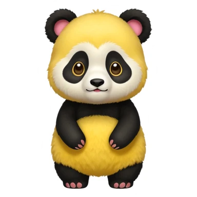 yellow panda that is fully yellow-coloured sticker