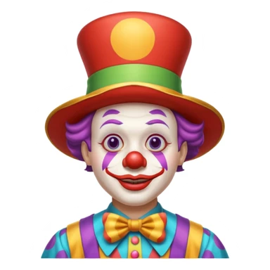 Clown with big top hat, shirt sticker