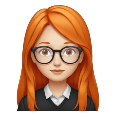 Girl with long orange hair and glasses sticker