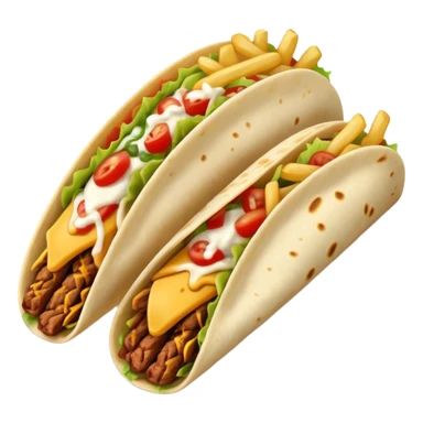 French tacos, grilled wrap with fillings, cheese, and fries sticker