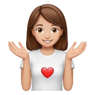 Heart hands girl sticker