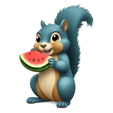 A squirrel holding a watermelons  sticker