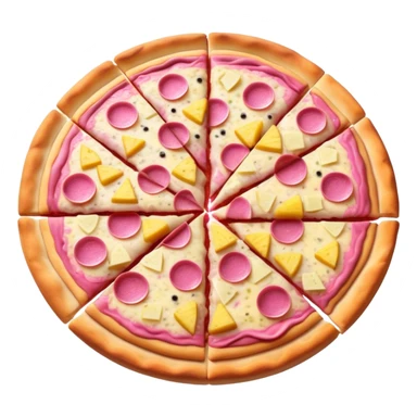 Pink pizza with pineapple  sticker