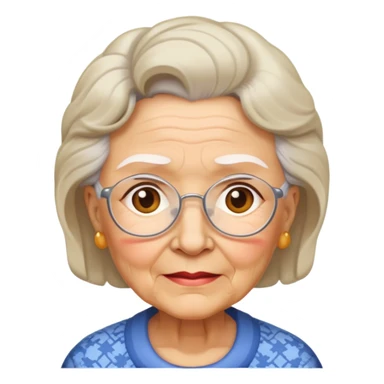 grandma light skin light hair no glasses sticker