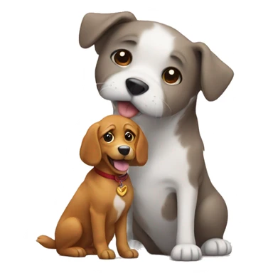 hart with dog sticker