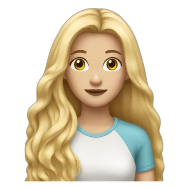 teenage girl with long blonde hair  sticker