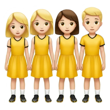football team kids in yellow dress sticker