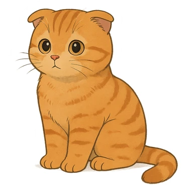 orange scottish fold kitten sticker