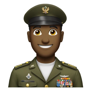 smiling man in military uniform sticker