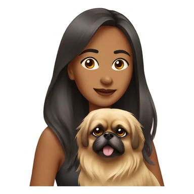 Women with Pekingese sticker
