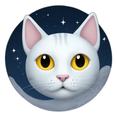 Cat in the moon sticker