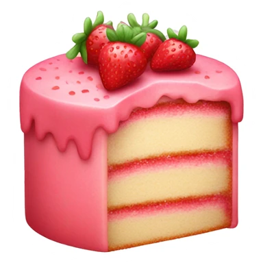 Cute pink strawberry cake sticker