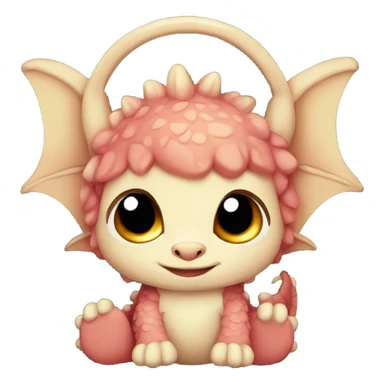 Cute baby dragon. Wearing mittens and earmuffs.  sticker