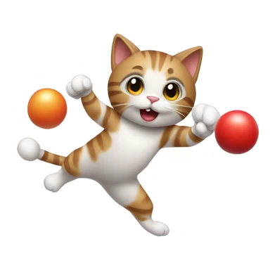 Cat juggling bowling balls  sticker