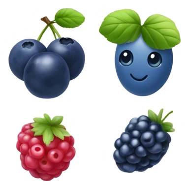  1 blueberry, 1 blackberry, 1 raspberry sticker