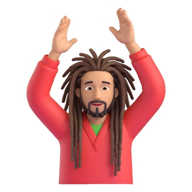 A rasta man bigging up di whole world 🌍🔥🤲🏾, reggae vibes 🎶, love and unity ✨💛💚❤️, every nation stand strong 🇯🇲🌐👑. sticker