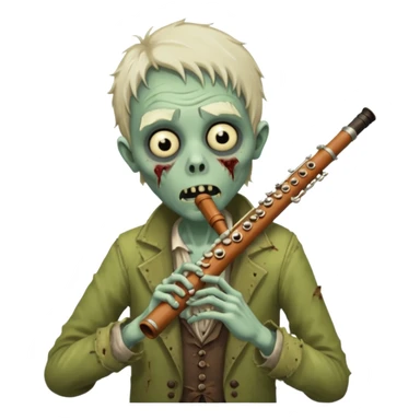 Zombie plays the flute sticker
