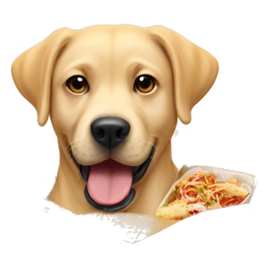 Labrador holding a box of Chinese food in it’s mouth sticker