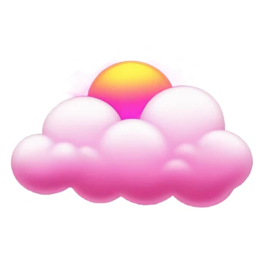 Cloud with a hot pink sun  sticker