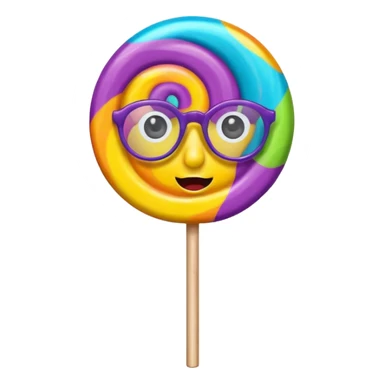 lollipop with eyes and glassess sticker