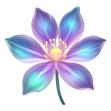 Dark Pastel iridescent transparent bio-luminescent flower sticker