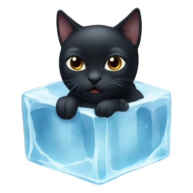 black cat in an ice cube sticker