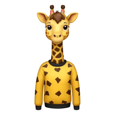 giraffe wearing yellow and black sweater sticker
