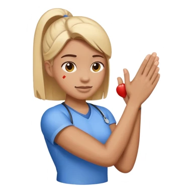 athletic trainer holding athlete's arm, evaluating injury, emoji style sticker