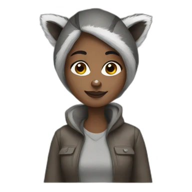 Woman-Raccoon sticker