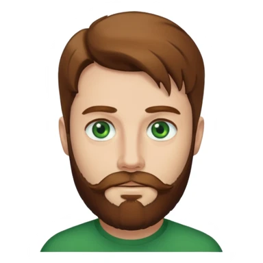 Richard brown hair and beard, green eyes sticker